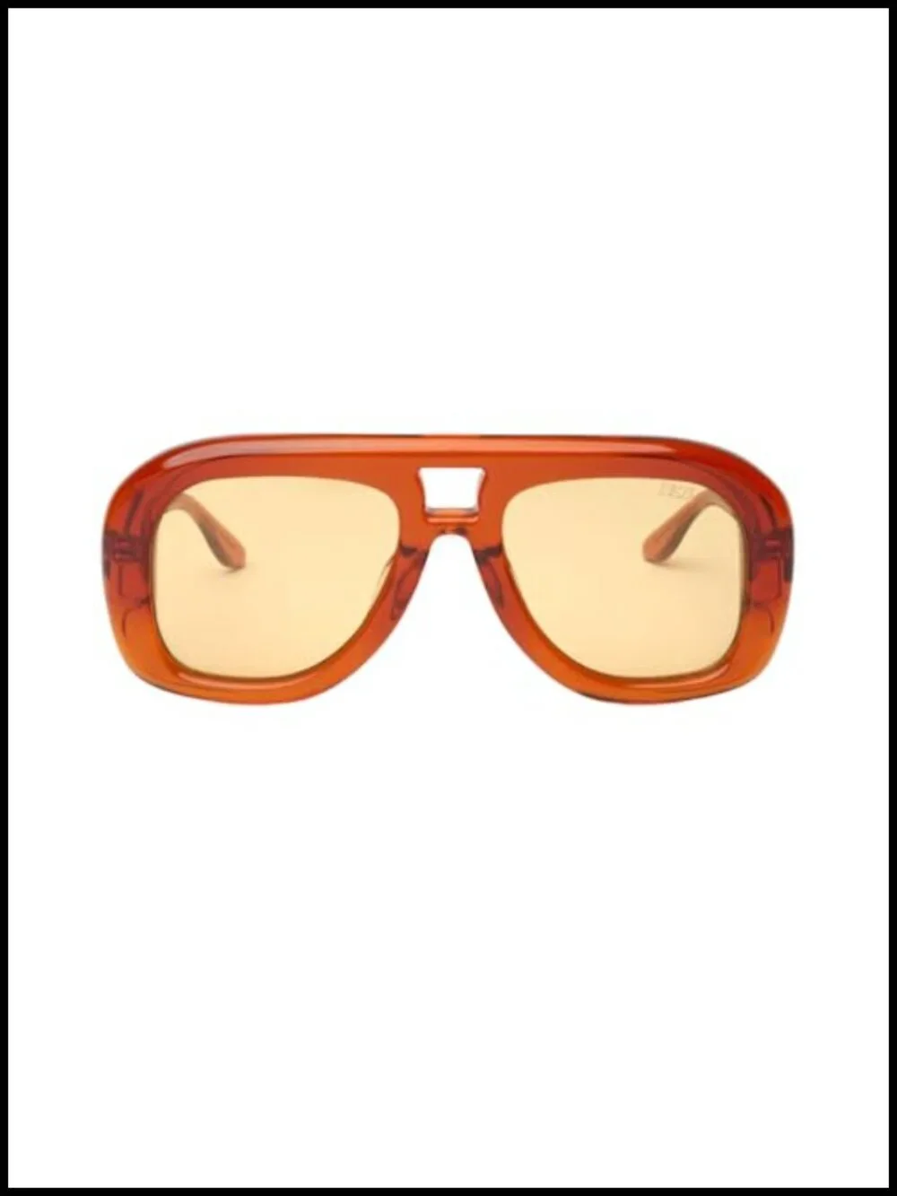 Chunky Oversized Aviator Sunglasses with Burnt Orange Acetate Frame